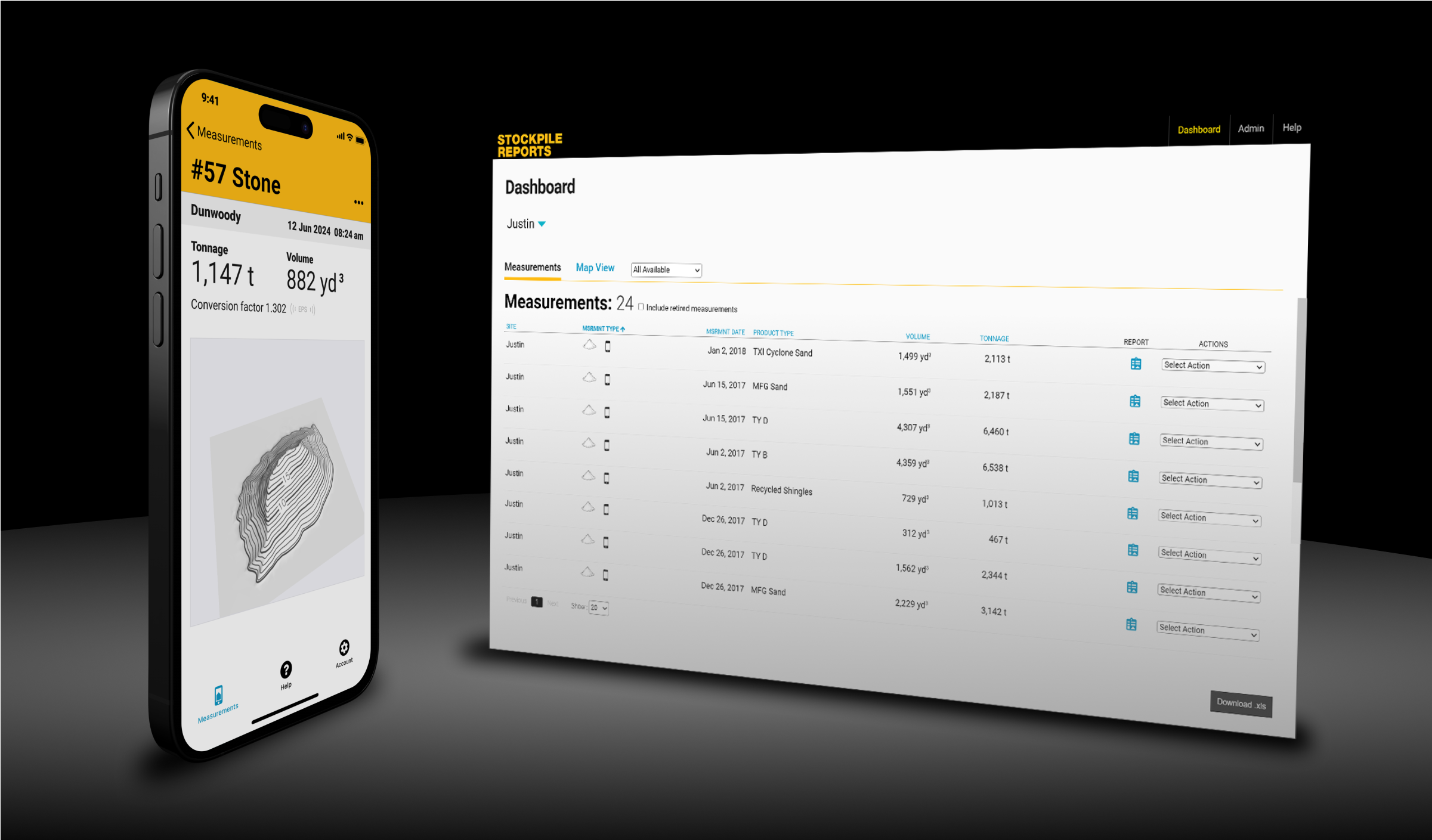Stockpile Reports&reg; dashboard