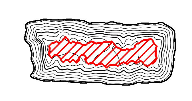 Point cloud contours showing visibility